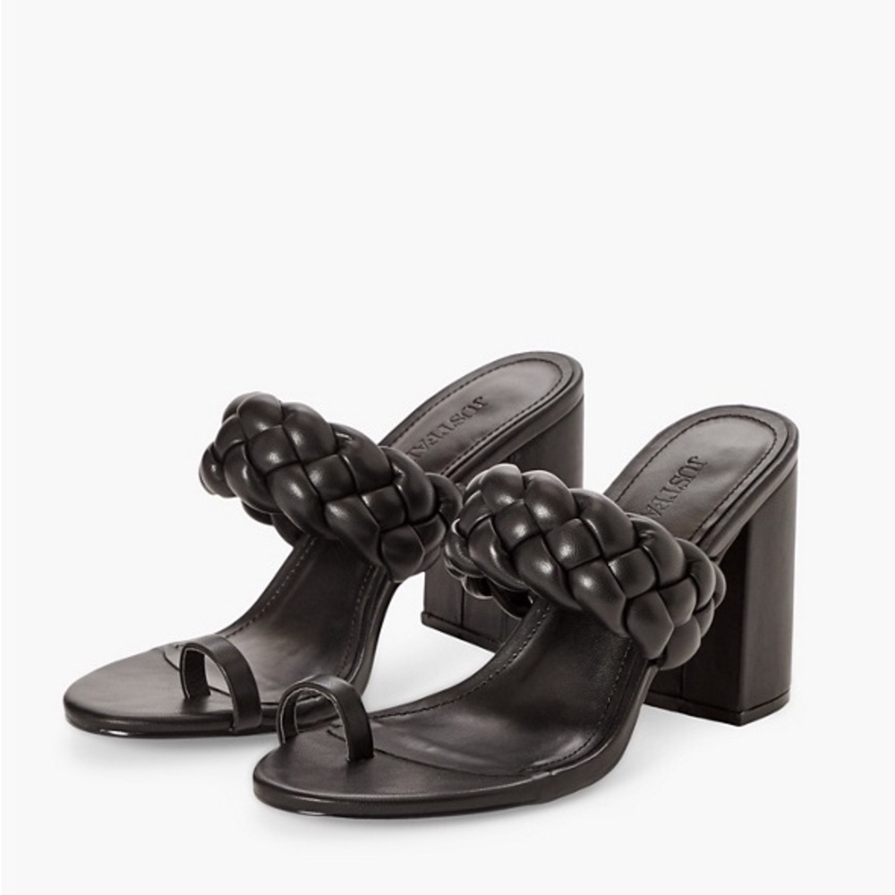 Black Braided Heeled Sandal